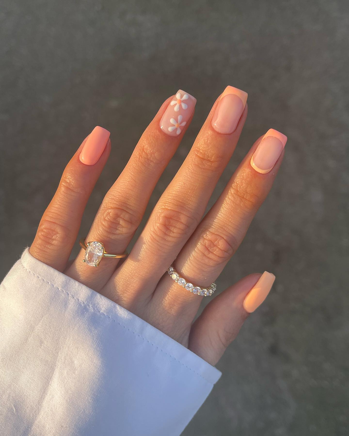 peachy coral nails